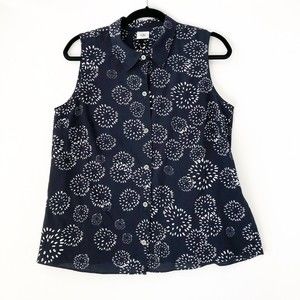 Cabi Medium Sleeveless Dandelion Wish Top Blouse Navy Blue #5215